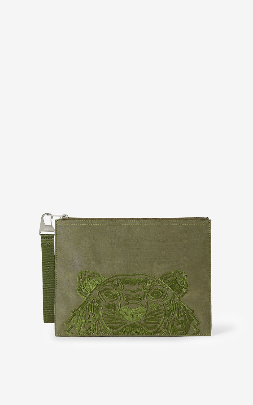 Clutch Kenzo Large Lona Kampus Tiger Hombre Verde Oliva CHL715602